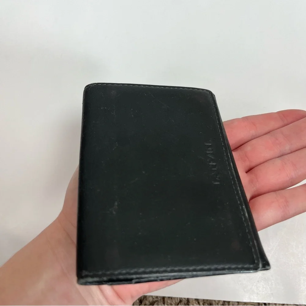 Lanvin Wallet Credit Card Black Bi-Fold Money Holder Leather Mens Billfold